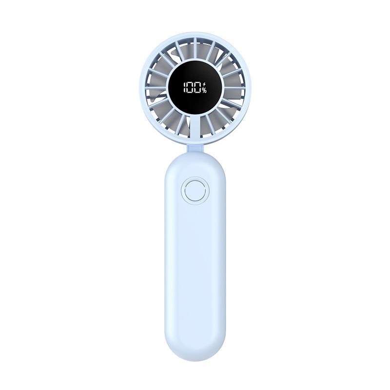 Rechargeable Foldable Mini Handheld Desktop Fan with Digital Display