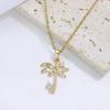 Simple Coconut Tree Pendant Necklaces for Women Fashion Zirconia Necklace Wedding Party Jewelry Accessories