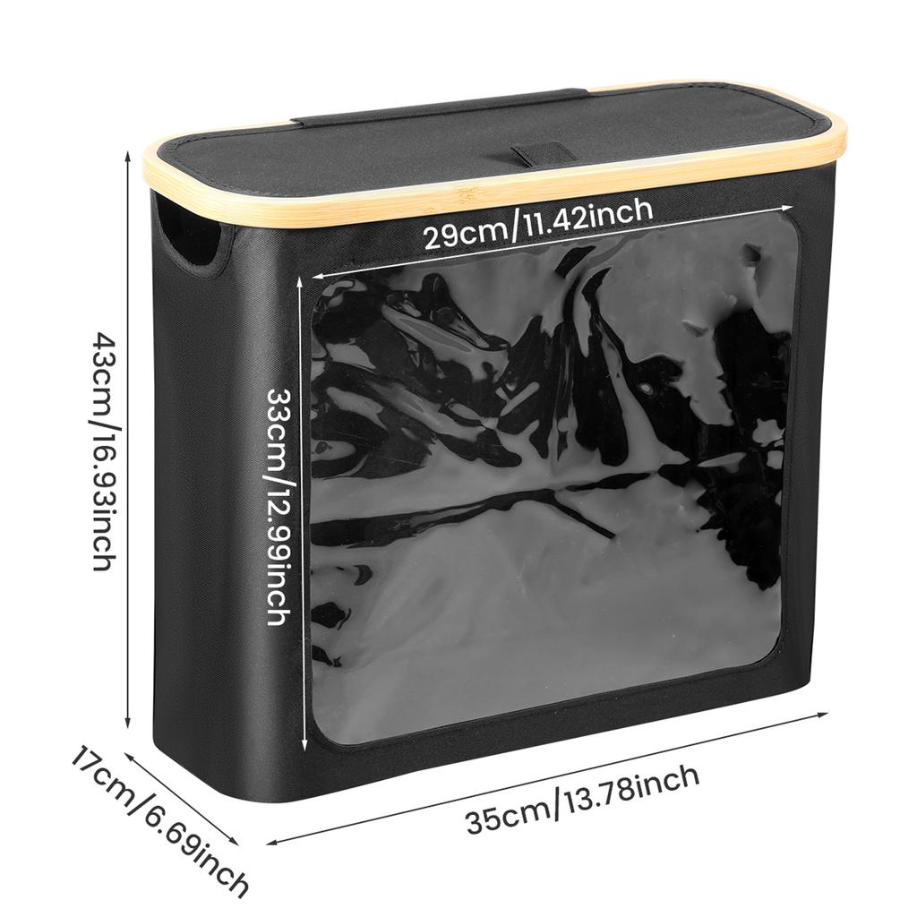 Bathroom Toilet Paper Basket Foldable Storage Box with Bamboo Lid Large Capacity Waterproof Tissue Organization Basket Dispenser