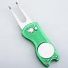 Folding Golf Green Repair Tool with Marker - Aluminum Handle
