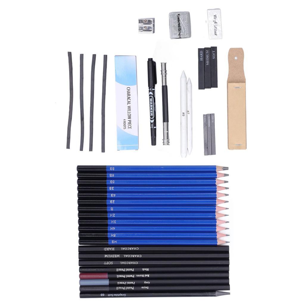 40 Piece Drawing and Sketching Pencil Art Set Graphite and Charcoal Pencils for Drawing Graffiti
