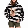 Women's Colorful Print Hoodie with Pet Pouch