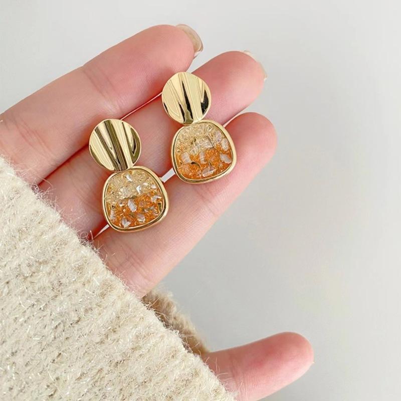 

Новые модные женские серьги с геометрическим нерегулярным градиентом и кристаллами