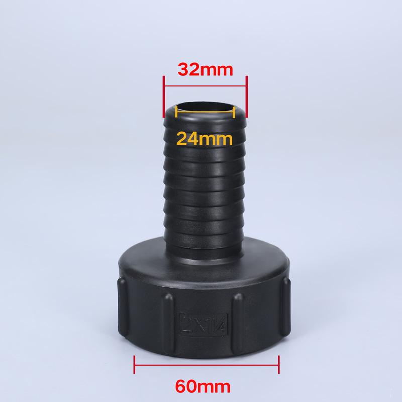 IBC Tank Adapter Inlet 60mm Coarse thread to 1/2" 3/4" 1" 2 inch Hose black Pipe Connector Garden Lawn Tap Accessories