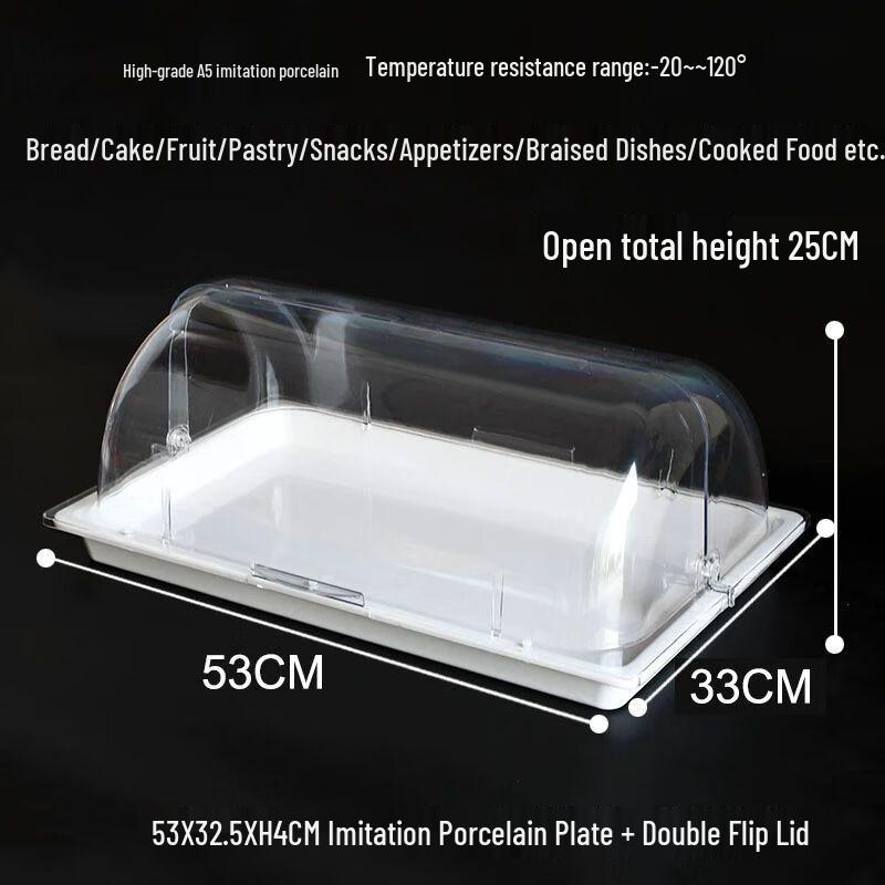 Clear Flip Lid Food Display Tray