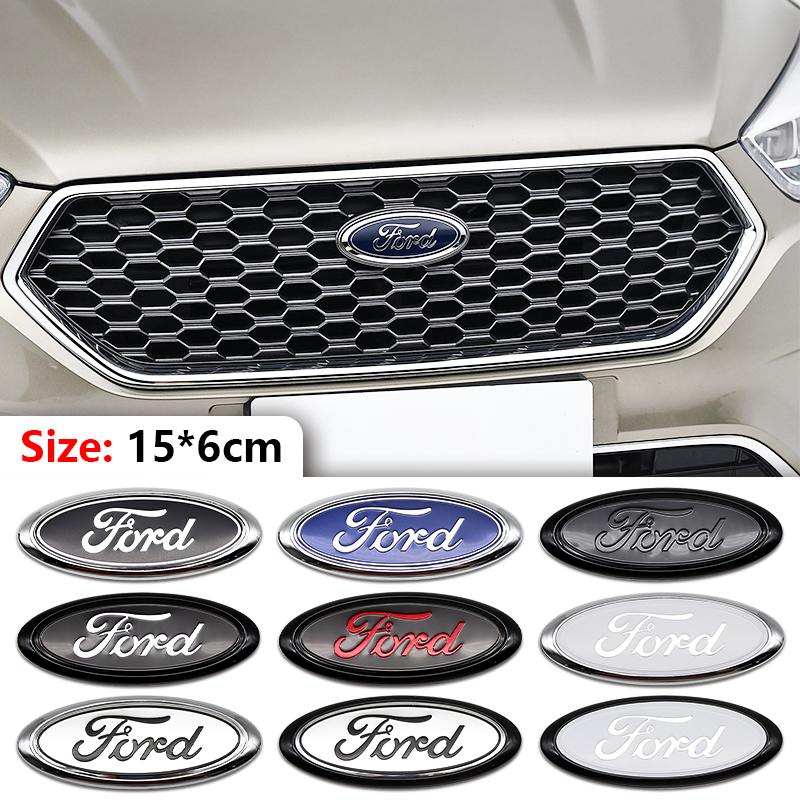 15cm ABS Car Front Rear Trunk Badge Emblem Replacement For Ford Focus Mondeo EcoSport Ranger Fiesta Kuga Auto Tuning Accessories