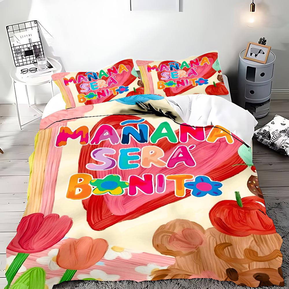 Mode Manana Sera Bonito Karol G Bettwäsche-Set mit Bettbezug und Kissenbezügen für Erwachsene und Kinder Jungen und Mädchen Schlafzimmerdekoration Geschenke