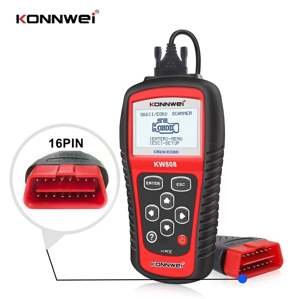 KONNWEI KW808 OBD2 Auto skener OBD2 Automotive Diagnostic Scanner Tool Nástroje na čítanie chybových kódov motora pre autá