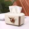 Creative Facial Tissue Box Cover Decor Deer Head Figurine Rectangular Napkin