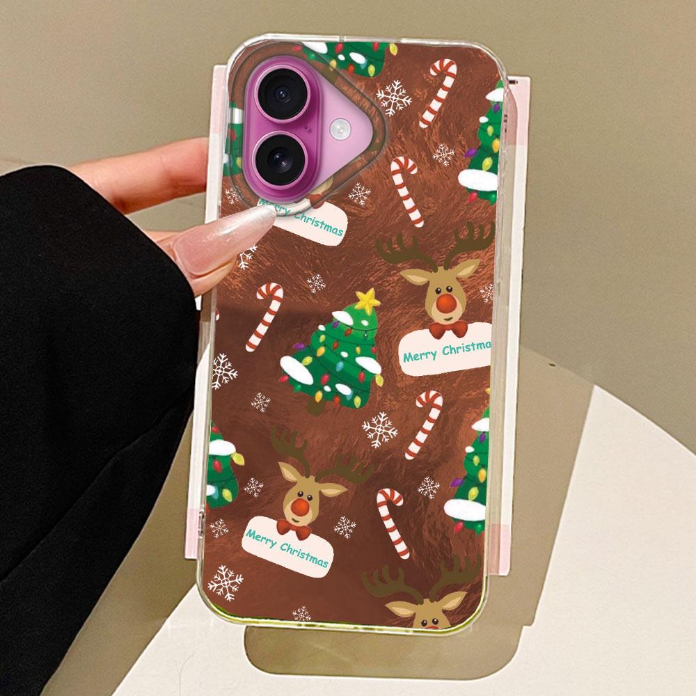 Merry Christmas Elk Tree Girls Women Phone Case for iphone 16 15 14 7 8 Plus 13 11 12 Pro Max X XS XR SE 2022 2020 16e TPU Cover
