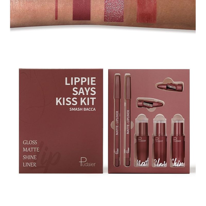 Pudaier - Matte & Pearlescent Liquid Lipstick Set - 6 Types