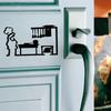 Minimalist Line Art Stickers Door Sticker Bedroom, Kitchen, Bathroom Sign Cartoon Character Design Home Decoration