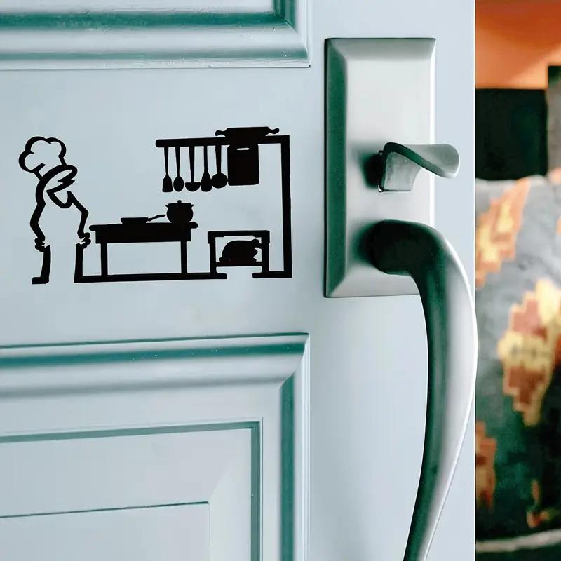 Minimalist Line Art Stickers Door Sticker Bedroom, Kitchen, Bathroom Sign Cartoon Character Design Home Decoration