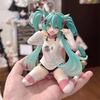 Anime Hatsune Miku Cat Ears Sitting Posture Kawaii PVC Action Model Model Plaything Doll Decoration Collectible Gift