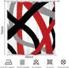 Bold Red Black Abstract Art Shower Curtain 72X72 Inches Modern Geometric Design Bathroom Decor For Home