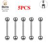 5/10PCS G23 Titanium Piercing Long Industrial Barbell Ring Tongue Nipple Bar 14G 16G Internal Thread Ear Cartilage Body Jewelry