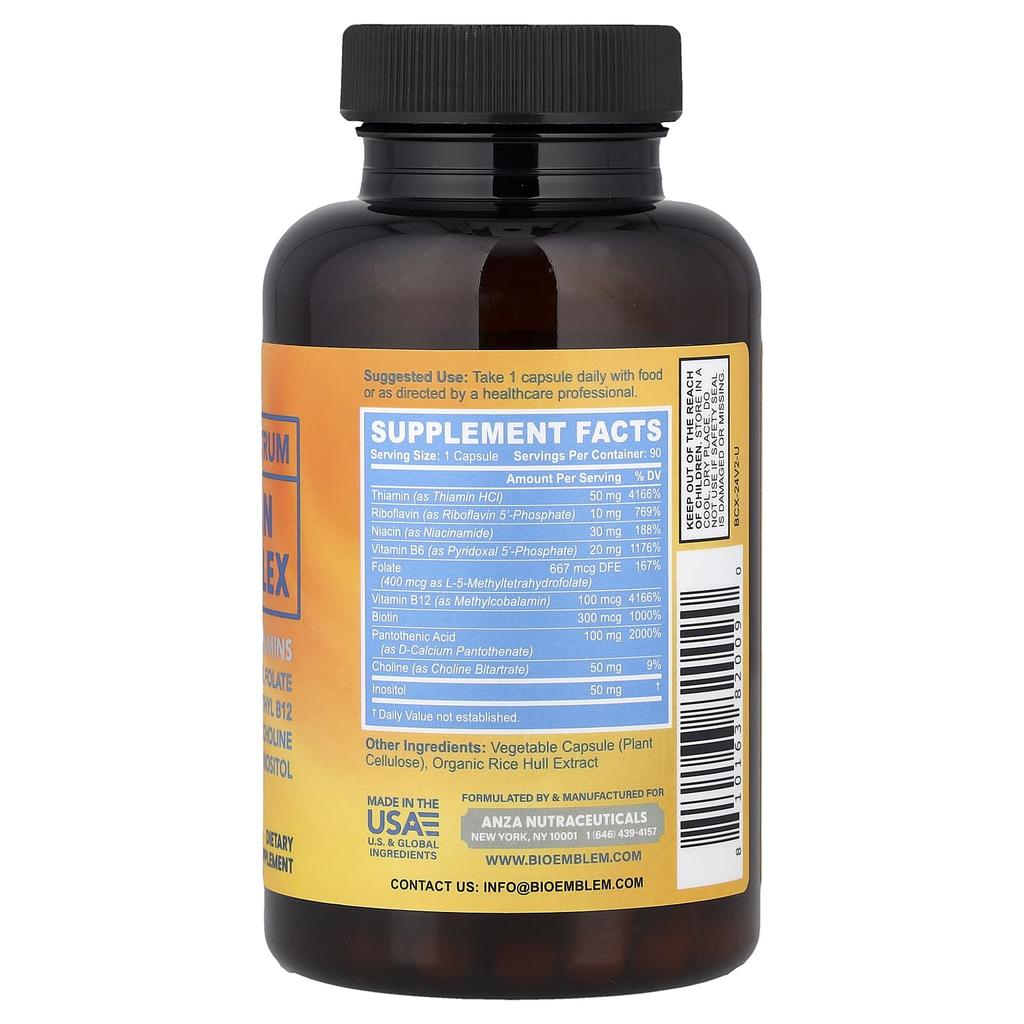 BioEmblem, Vitamin B Complex, 90 Veggie Capsules