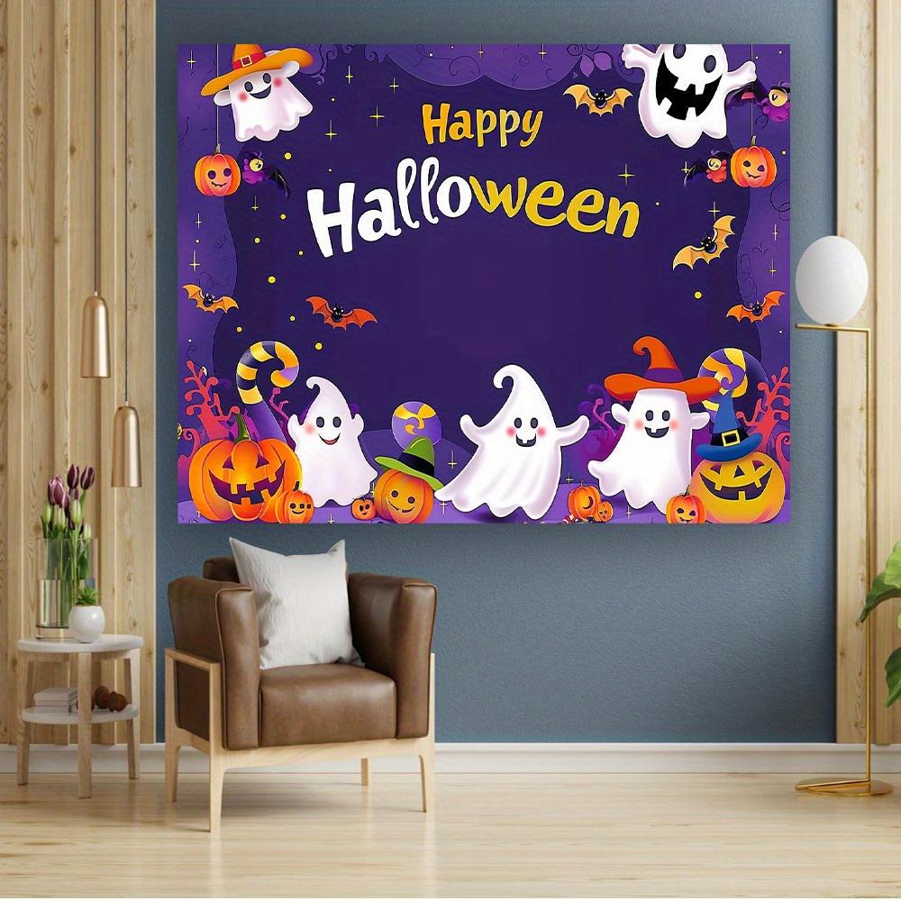 Halloween Background Image - Cartoon Halloween Photo Background - Pumpkin Moon Photography Background - Happy Halloween Party
