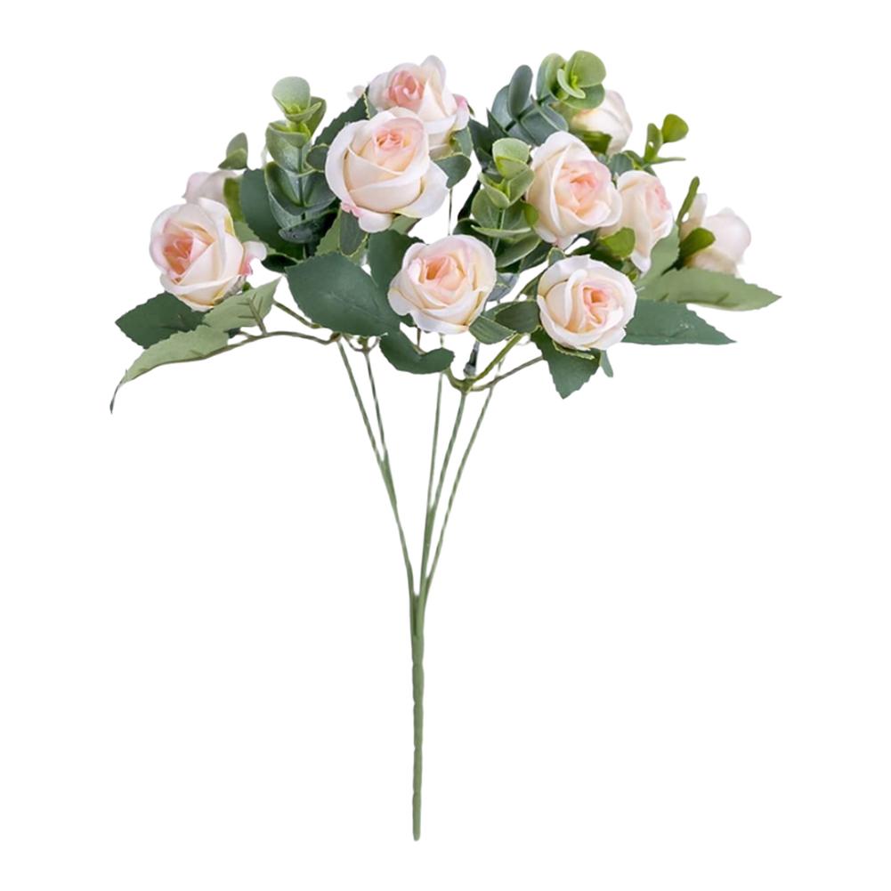Realistic Design Faux Rose Bouquet Eucalyptus Bouquet
