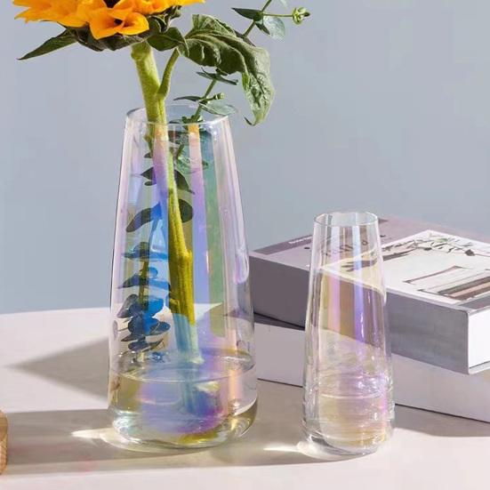 Clear Flower Vases for Table Desk Decor Modern Centerpiece Home Indoor Glass Decorative Vase for Wedding
