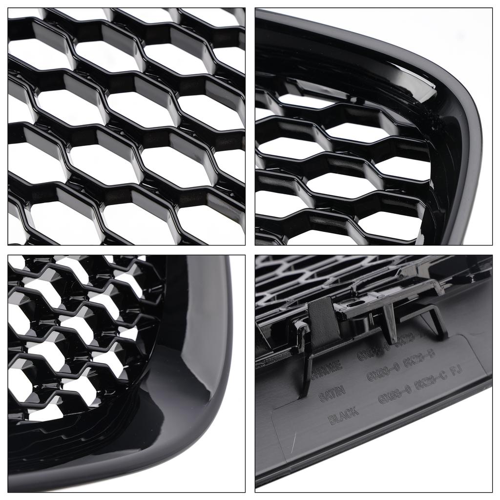 XF-R Style Front Bumper Grill Grille Fit Jaguar XF 2016-2019 Gloss Black