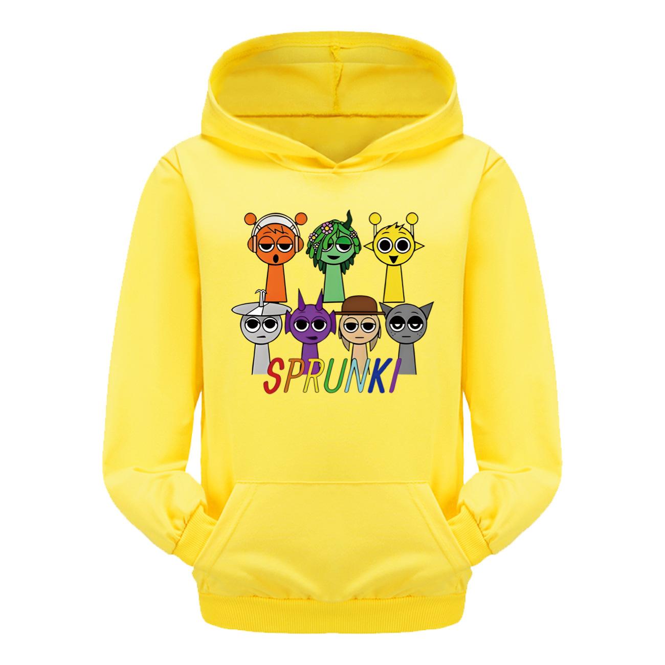 

Детская толстовка с капюшоном 3D Sprunki свитер Детский свитер 110cm жёлтый