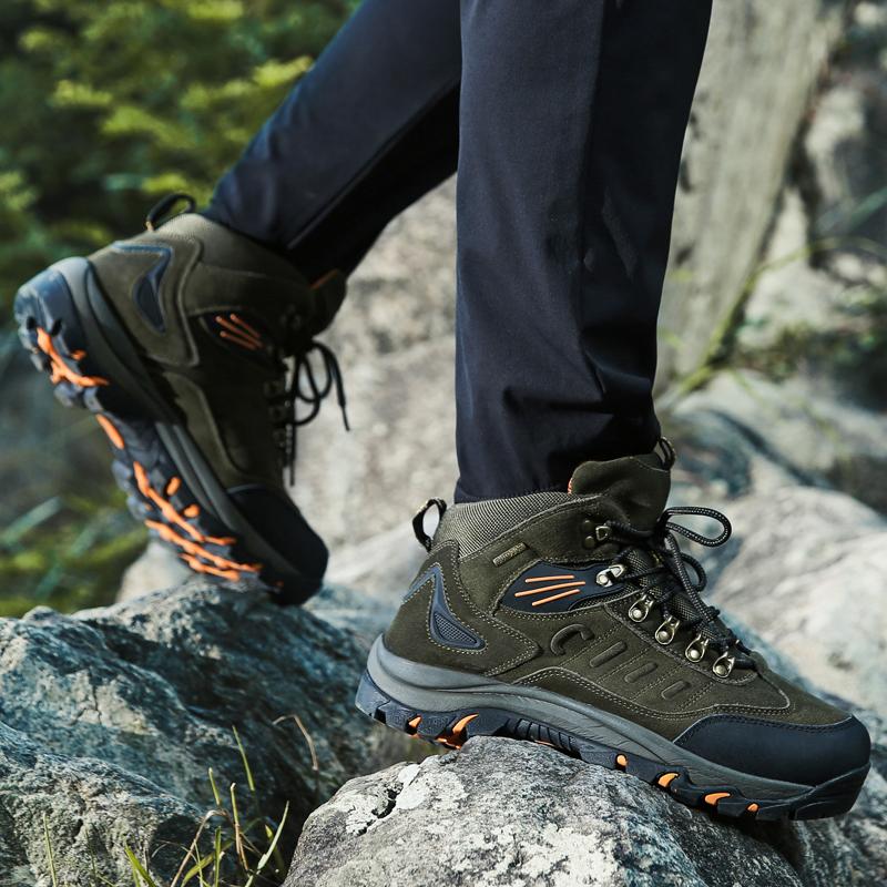 Men's Outdoor Hiking Boots Mountaineering Boots Plush Cotton Shoes Winter Autumn Large Size 397-46