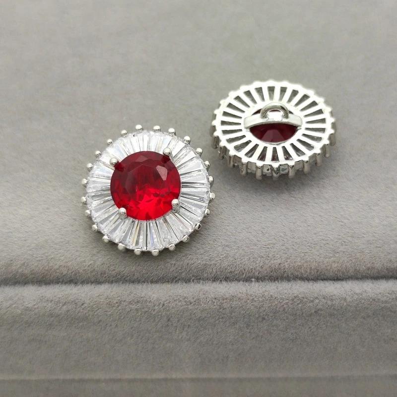 5pc Luxury Crystal Buttons for Clothing Cubic Zirconia Button for Coat Decorative CZ Sewing Buttons for Suits Cardigan
