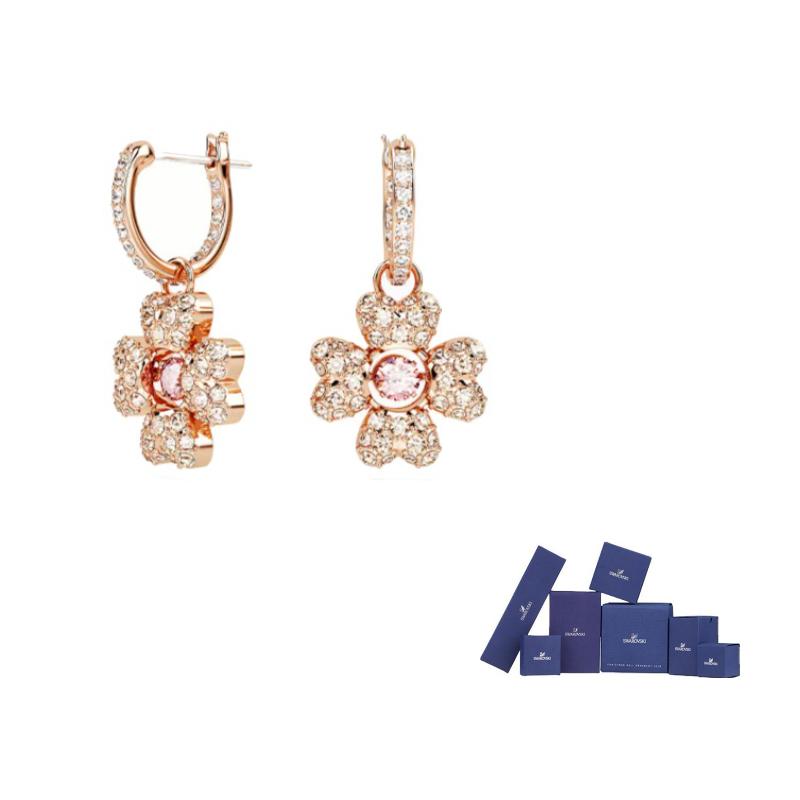 Swarovski flower hoop earrings