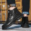 2024 Men's Vintage Work Shoes Autumn and Winter Thick Soled High Non Slip Casual Leather Boots Chelsea Desert Waterproof Boots