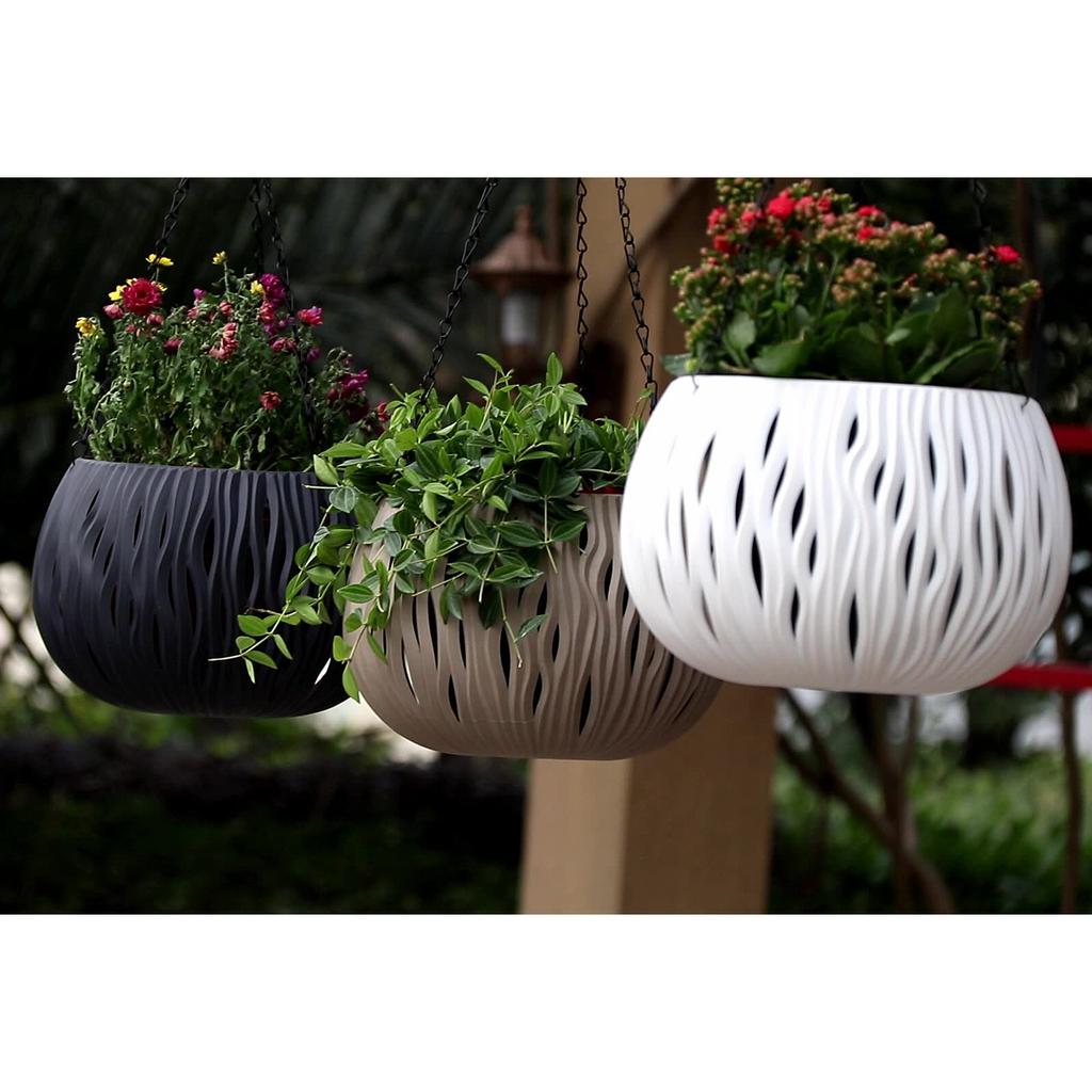 Imitation Rattan Hängepflanzgefäß Langlebiger Dekorativer Minimalistischer Blumentopf Hängekorb für Wohnzimmer Terrasse