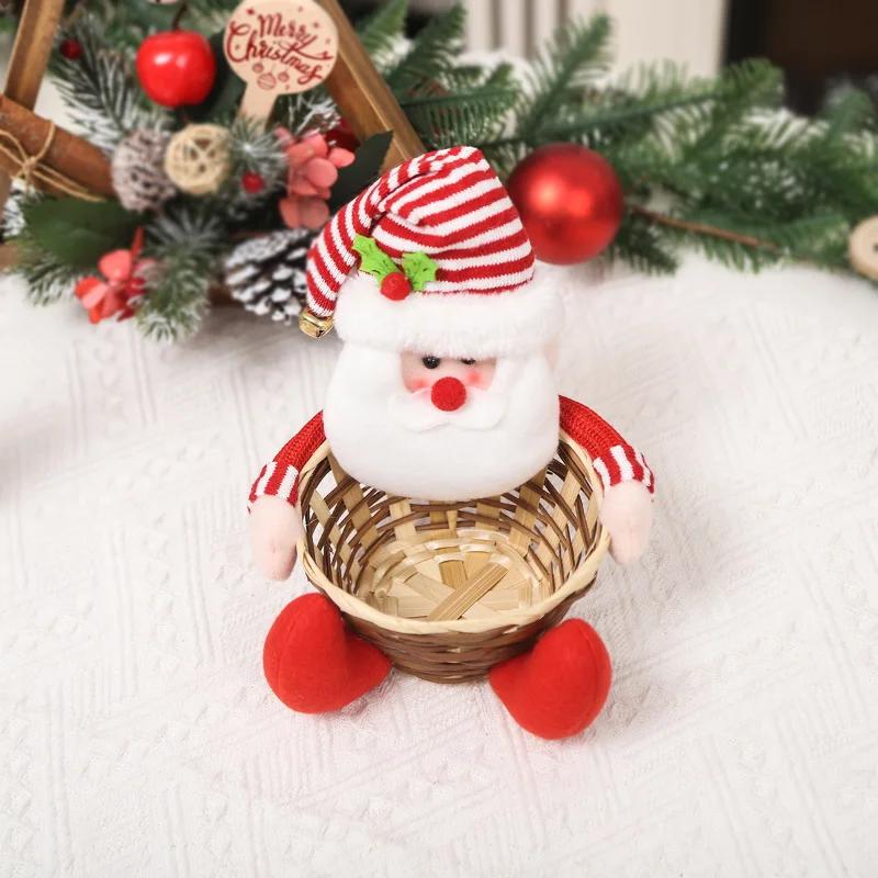 Juldekoration Godiskorg Älg Snögubbe Jultomte Fruktkorg Videnkorg Barnpresent Bordsdekoration Förvaringskorg
