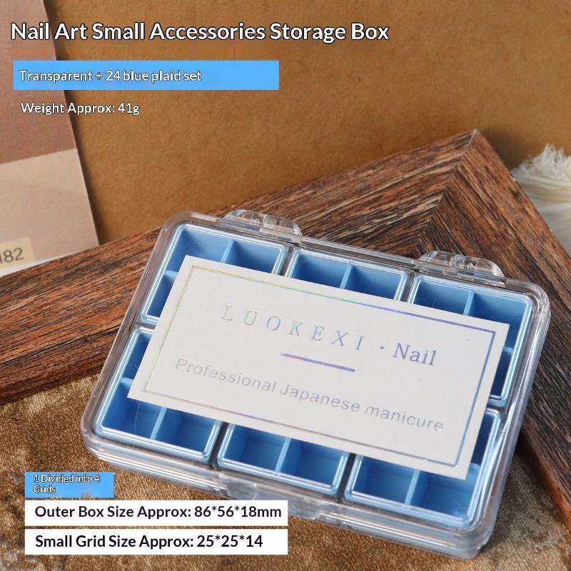 24Grids Nail Decoration Accessories Storage Box Transparent Jewelry Earrings Display Box Storage Container