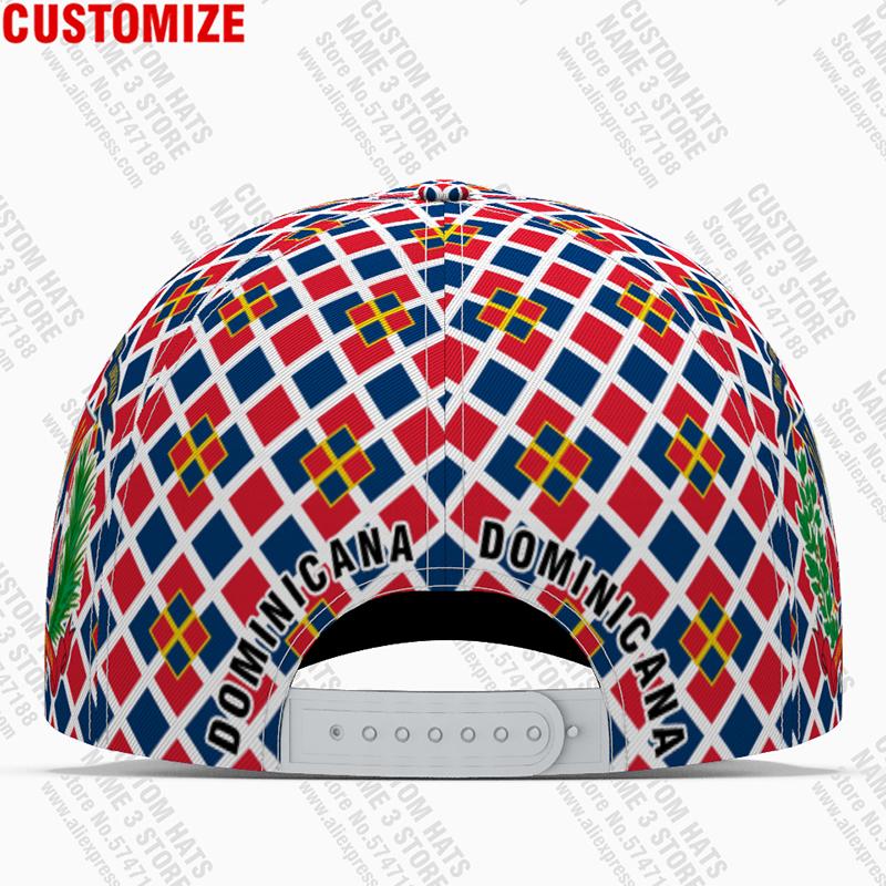 Dominicana Baseball Cap Custom Number Number Team Logo Hats Travel Spanish Nation Dominican Republic Flag Print Po Headgear