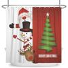 Merry Christmas Snowman Shower Curtains Waterproof Bath Curtain Santa Claus Snowflake for Bathroom Home Decor with Hooks