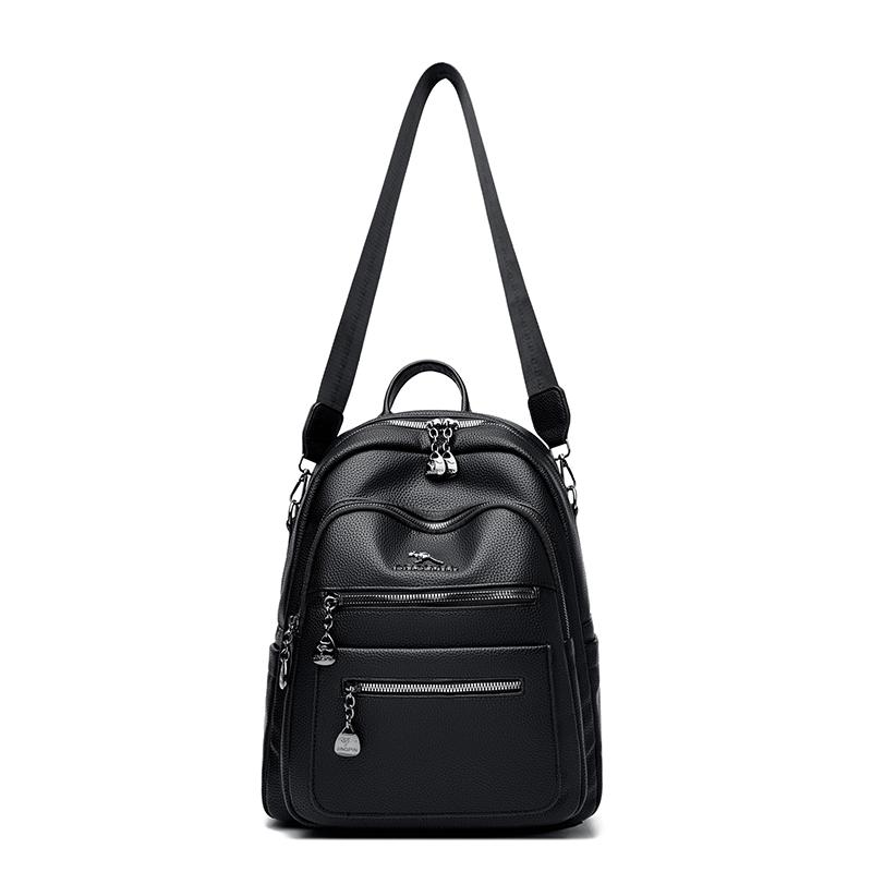 Chic PU Backpack for Women – Vintage-Style Design with Multiple Pockets and Adjustable Straps, Perfect for Daily Use and Travel