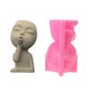 Flower Pot Silicone Mold Concrete Succulent Planter Mould DIY Candle Holder Mold Girl Concrete Cement Mold Home Decors