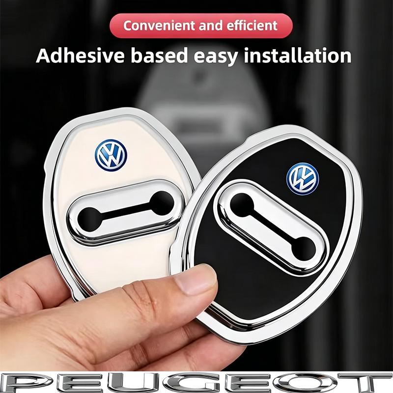 4Pcs Silicone Car Door Lock Cover Shock Absorber Accessories For VW GTI Polo Golf Passat Tiguan Arteon Touareg CC Taigo Hub Cap zq3