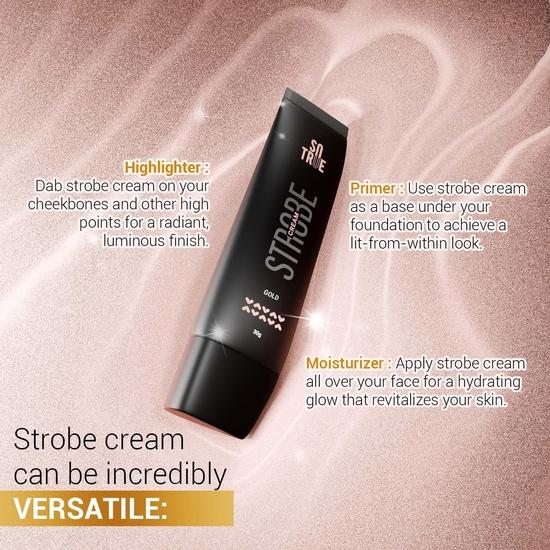 Sotrue Strobe Cream Gold for Face Radiance, Multipurpose Strobe Cream, Dewy Glazed Instant Glow, For All Skin Types, 30g,