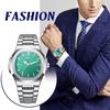 Watch Bracelet Wristwatch Seiko Square Luminous Pointer Stainless Steel Belt Quartz Watch Cool Business Everyday Green Men's Luminous Men's