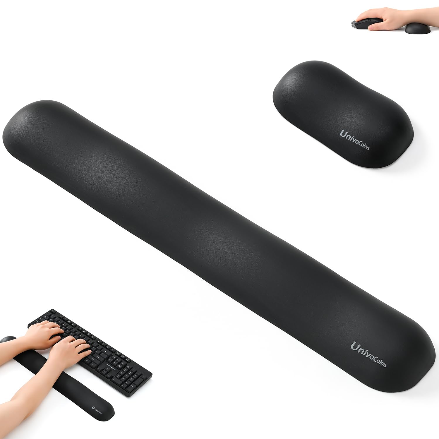 

UnivoColors Memory Foam Мышь Клавиатура Запястье Запястье Премиум ПУ Подходит для ноутбуков и полноразмерных Уменьшает рассеивает тело Снимает нагрузку с запястья Идеально подходит для компьютерных игр