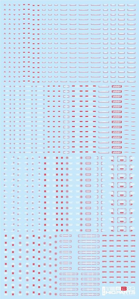 HiQ Parts RB02 Caution White 1 Plastic Model Decal for 1/100 Decal, & Red, Sheet, RB03-100WAR