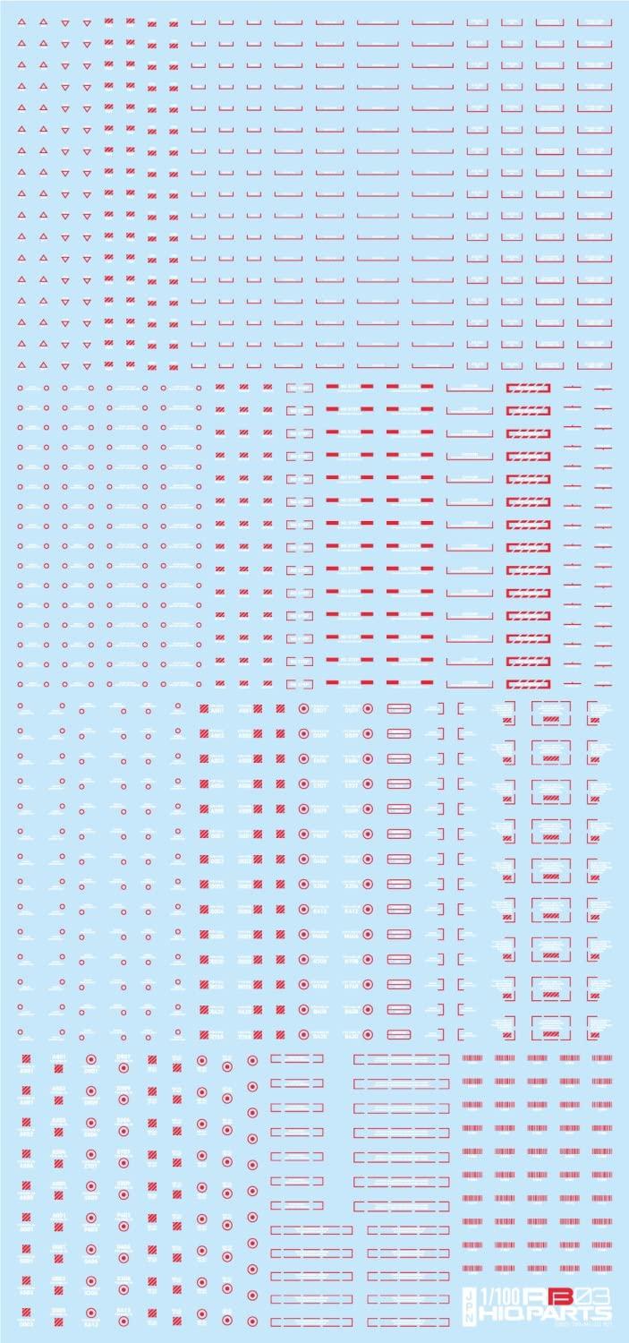 

HiQ Parts RB02 Caution White 1 Plastic Model Decal for 1/100 Decal, & Red, Sheet, RB03-100WAR