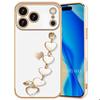Case - BOOLING - for iPhone 17 Pro Max - Soft White Silicone with Heart Pattern Strap