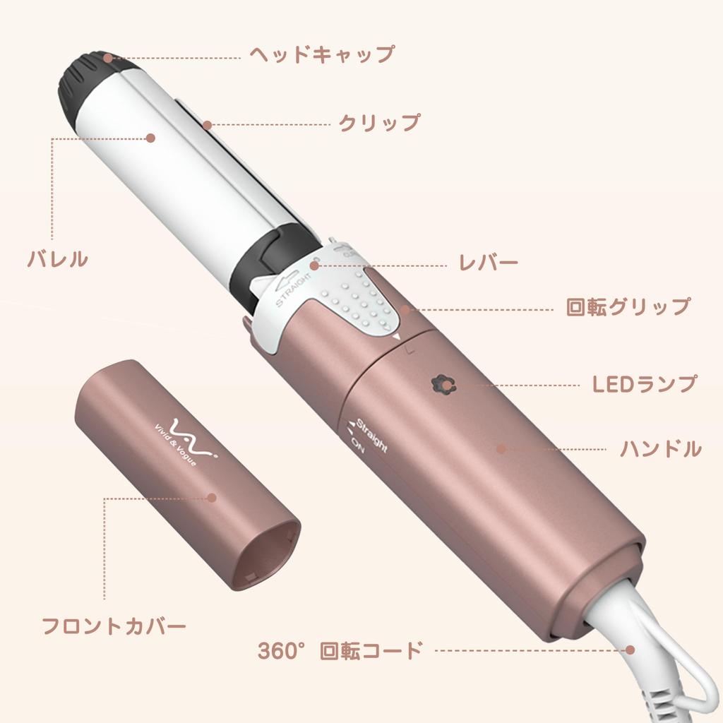 VAV Mini 2-Way Curl and Straightener Hair Iron, Portable, 200°C, Ideal for Home, Travel, Business Trips, Commuting, and Overseas Use