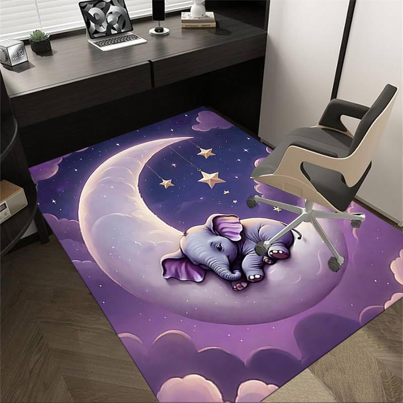 

1PC elephant moon Anti-slip carpet, suitable for Office, bedroomand playrooms. It can also be used as a sofa footrest cover-R80 60cm by 90cm