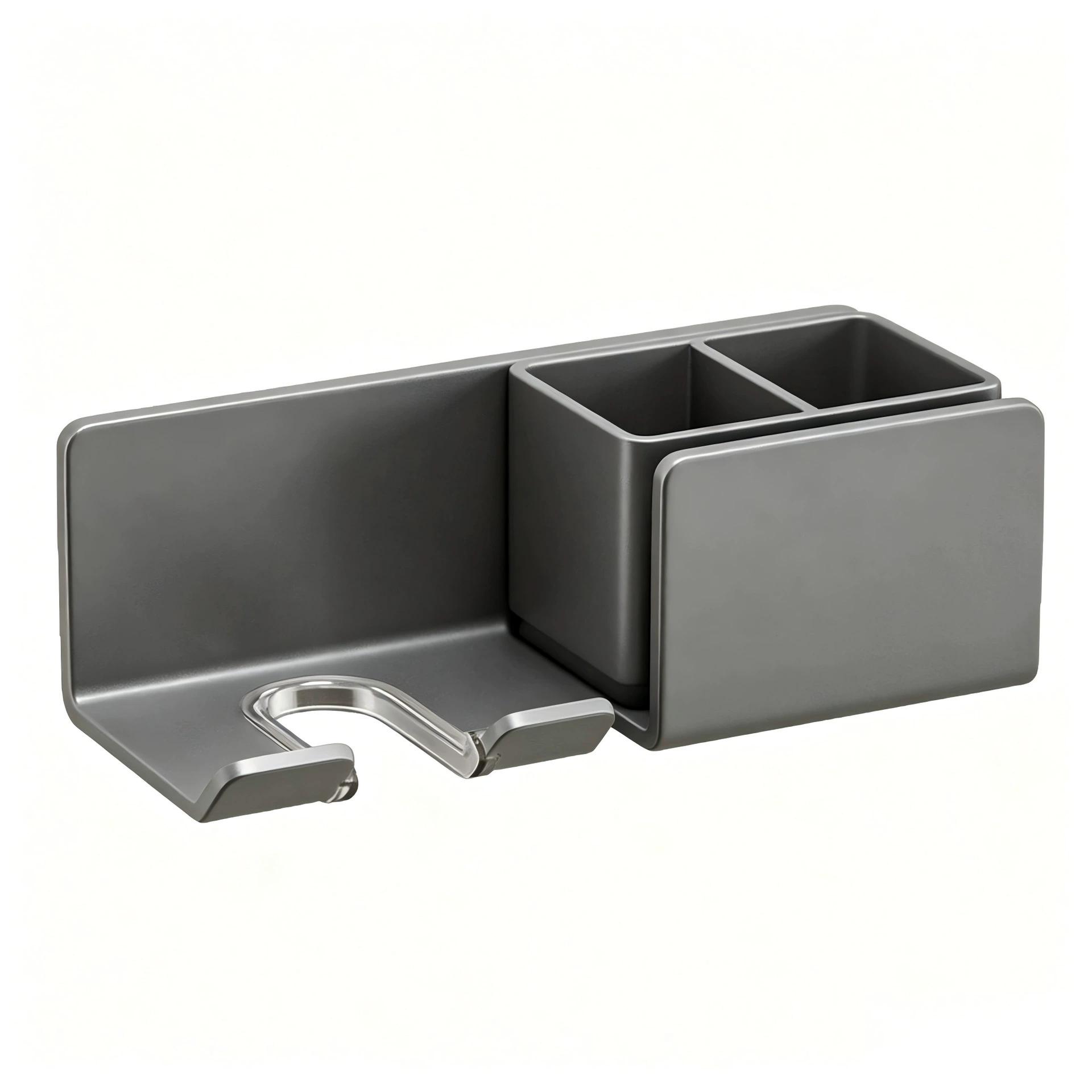 Soporte de pared para secador de pelo, organizador de baño sin taladros, estante de almacenamiento