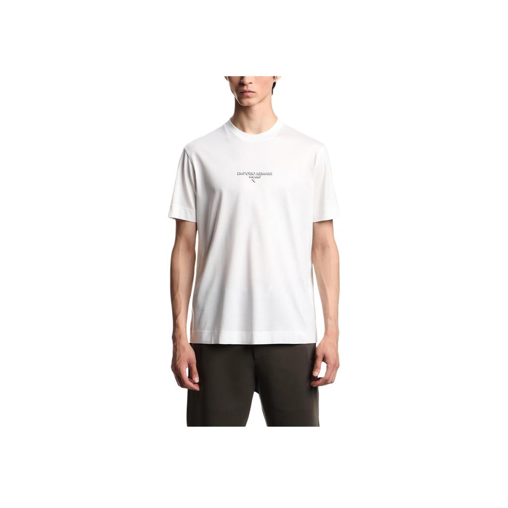 Emporio Armani Knitted Crew Neck Short Sleeve T-Shirt Men Tops White EM002838-AF10761-U0003