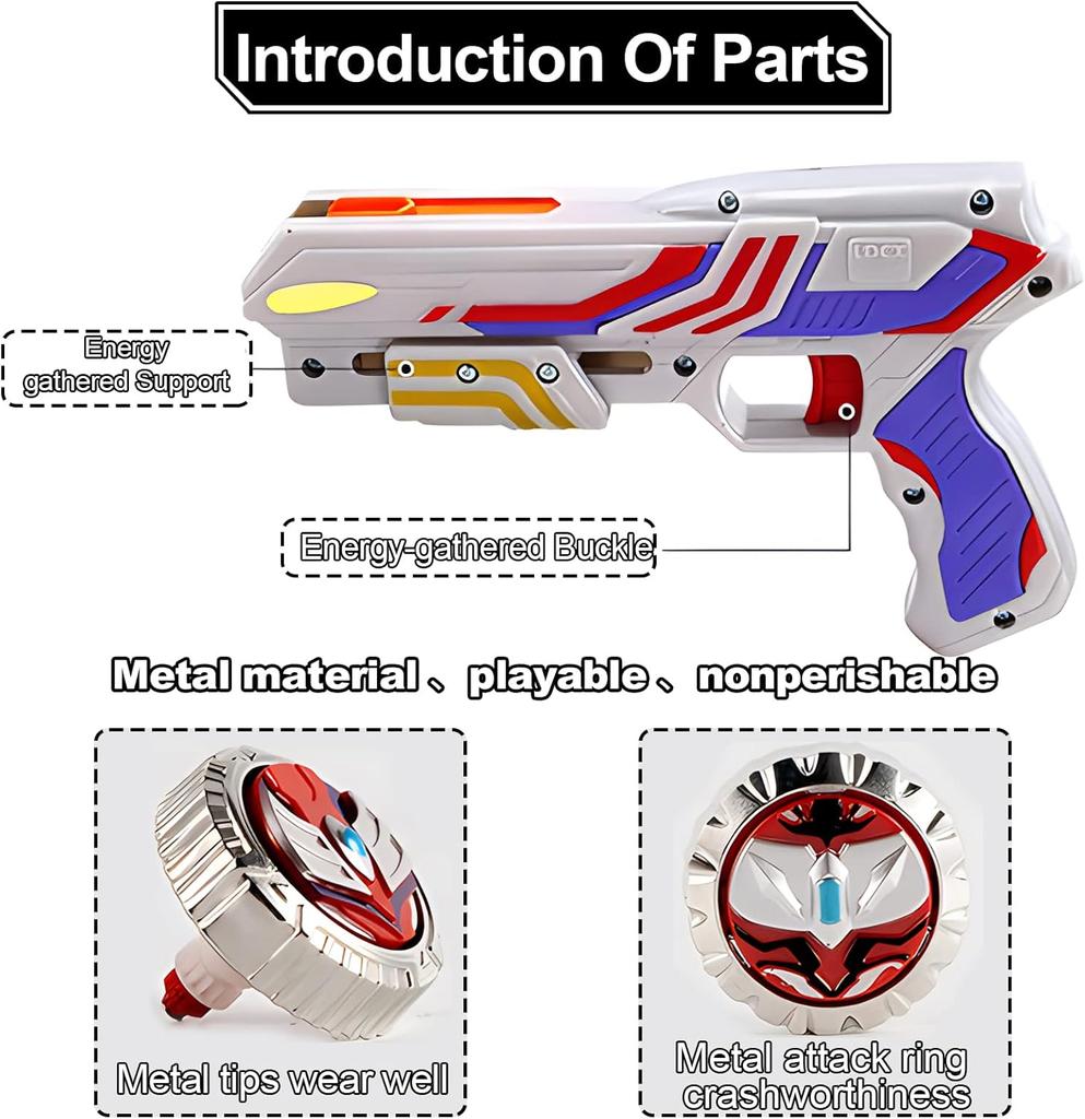 3T6B Burst Spinning Top with Launcher, Peonza Juguete Battle Tops Burst Turbo, Colour Blue, Toy Compatible with the Entire Range