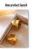 Elegantní evropský a americký šik zirkonový prsten - Široký pásek, Leštěný, Exagerovaný design, Nerezová ocel, Neblednoucí 18k pozlacení.